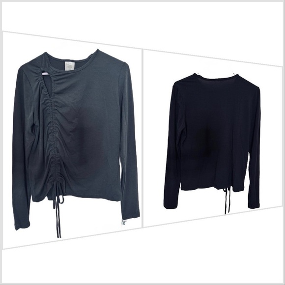 Define your Inspiration Asymmetrical Cinch Long Sleeve Black - Picture 4 of 4